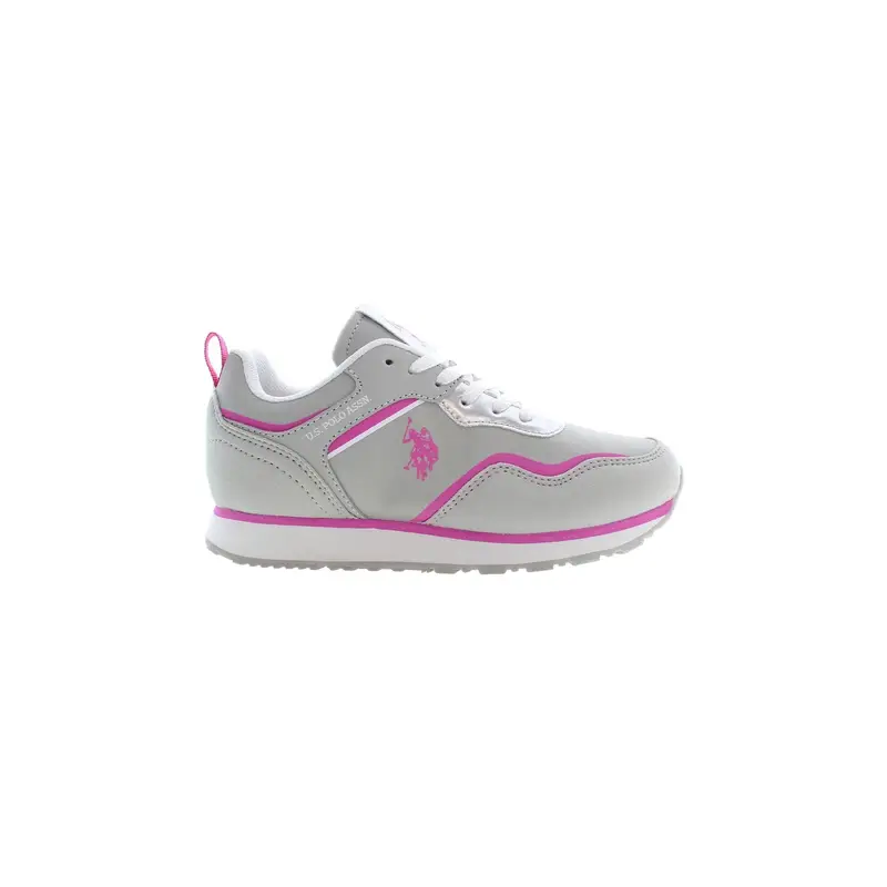 Scarpe Sneakers Bambina Grigie con Dettagli a Contrasto Grigio