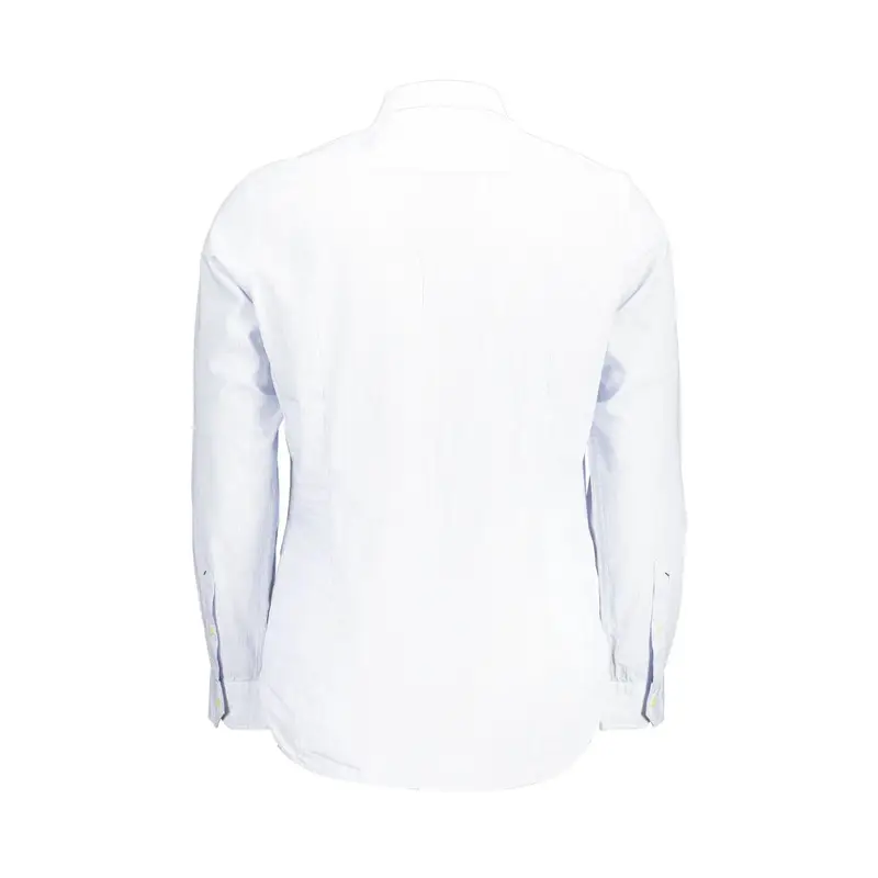 Camicia Maniche Lunghe Uomo Azzurra Ricamo Azzurro miniatura 2