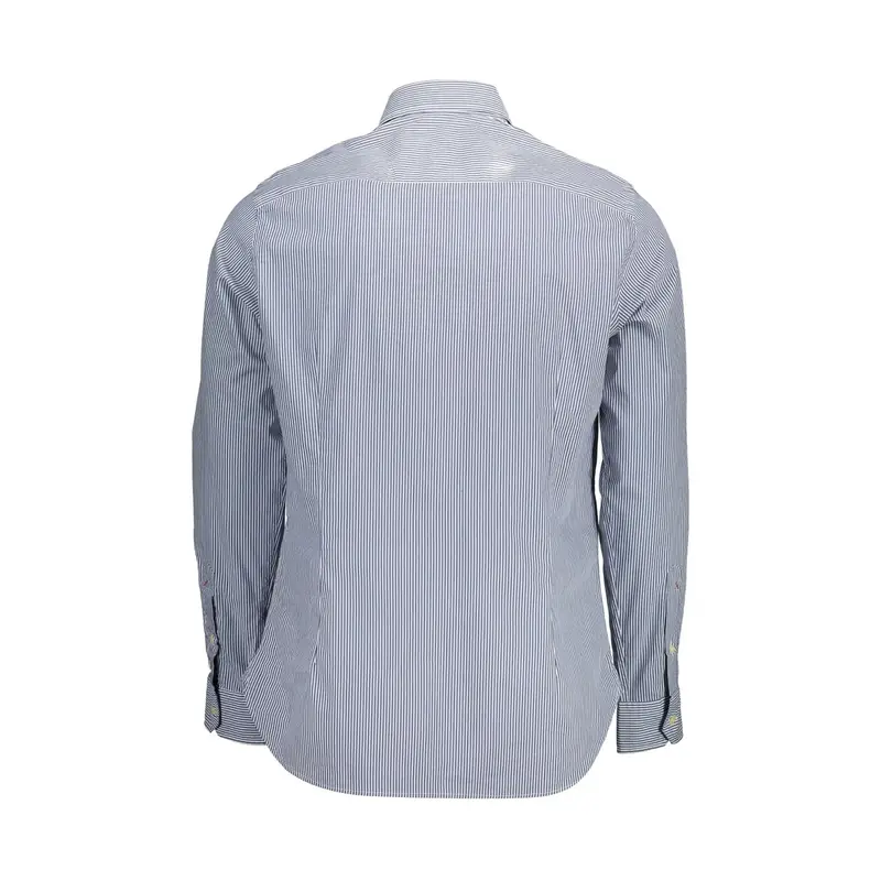 Camicia Maniche Lunghe Uomo Blu Ricamo miniatura 3