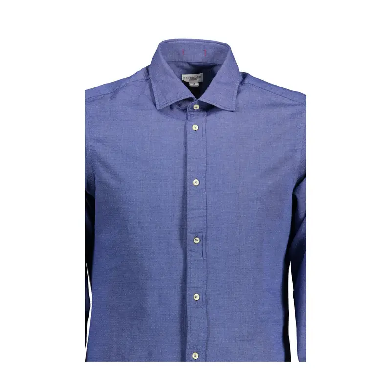 Camicia Maniche Lunghe Uomo Blu Ricamo miniatura 2
