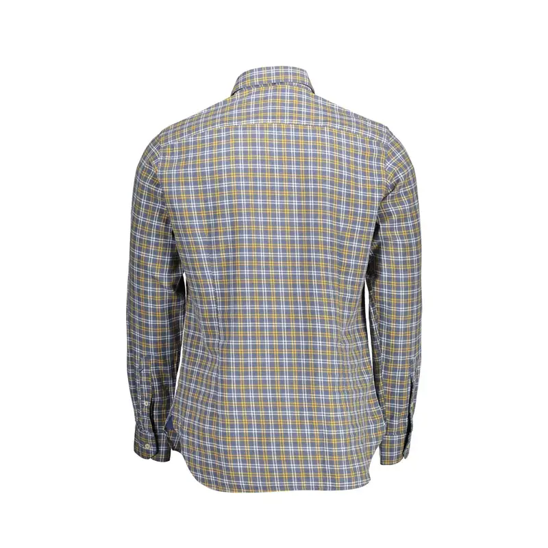 Camicia Maniche Lunghe Uomo Blu Ricamo miniatura 2