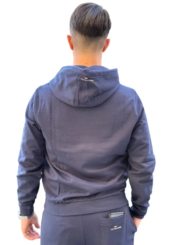 felpa blu navy uomo logo sul petto miniatura 2