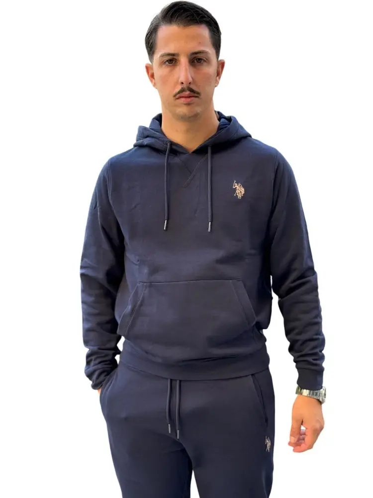 felpa blu navy uomo logo sul petto