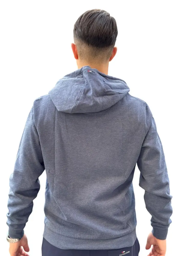 felpa blu uomo logo sul petto miniatura 2