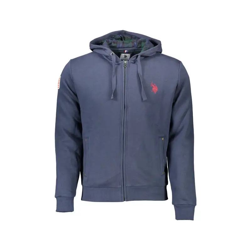 Felpa Maniche Lunghe Uomo Blu Ricamo