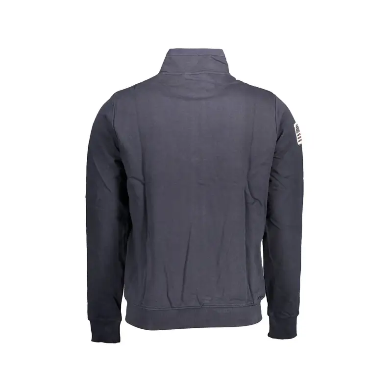 Felpa Maniche Lunghe Uomo Blu Zip miniatura 2