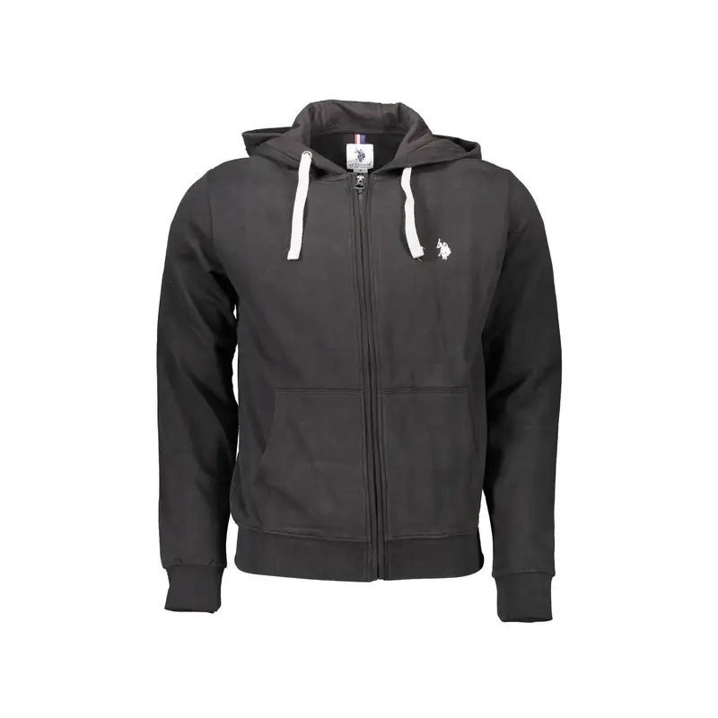 Felpa Maniche Lunghe Uomo Nera Zip Nero