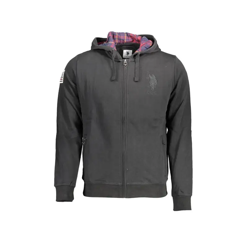 Felpa Maniche Lunghe Uomo Nera Zip Nero