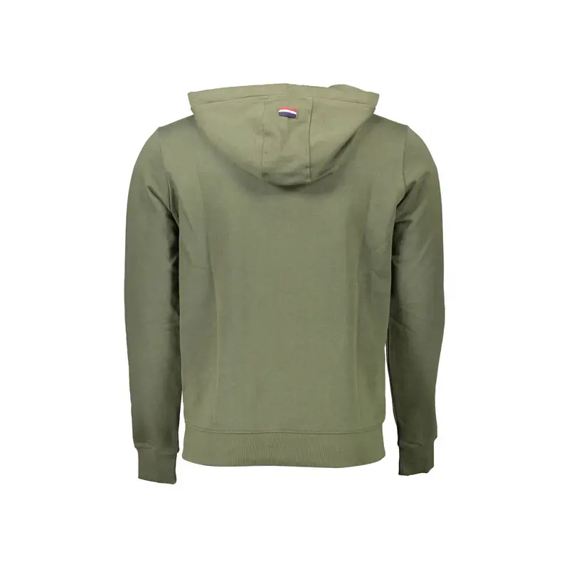 Felpa Maniche Lunghe Uomo Verde Zip miniatura 2