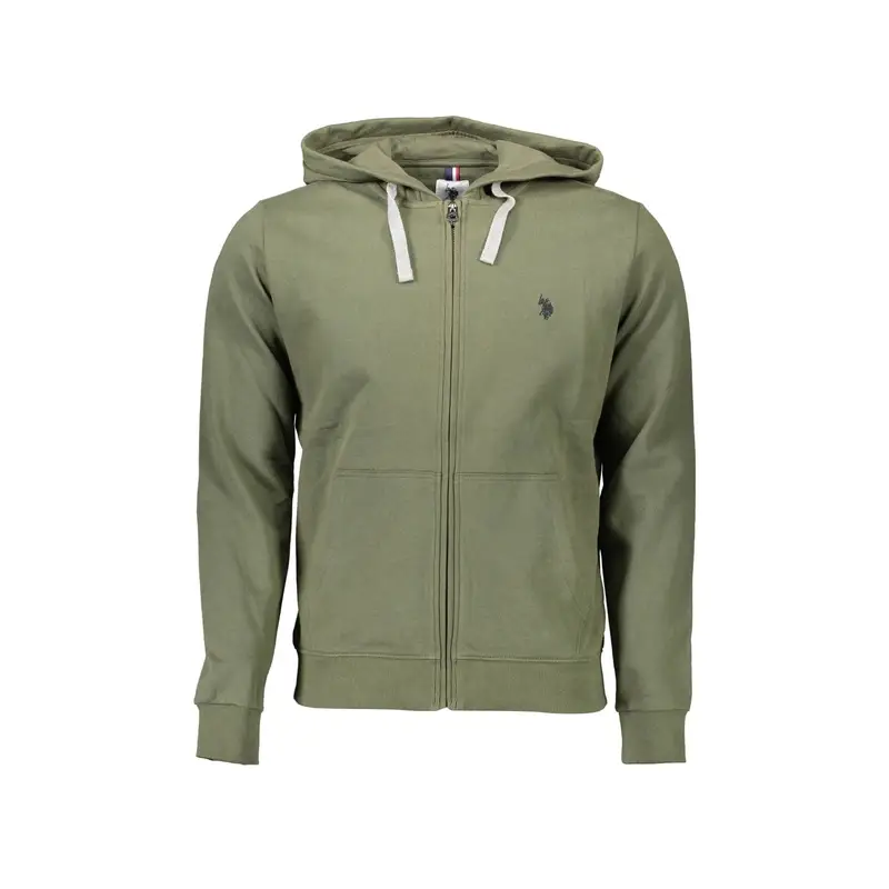 Felpa Maniche Lunghe Uomo Verde Zip