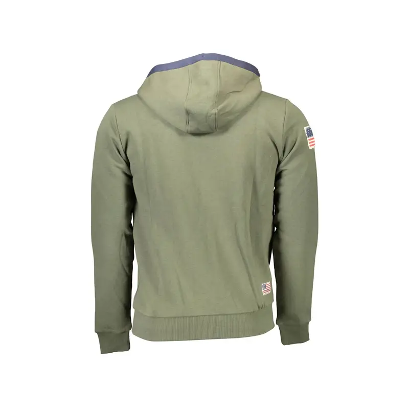 Felpa Maniche Lunghe Uomo Verde Zip miniatura 2
