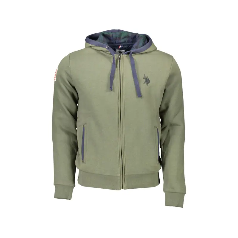 Felpa Maniche Lunghe Uomo Verde Zip