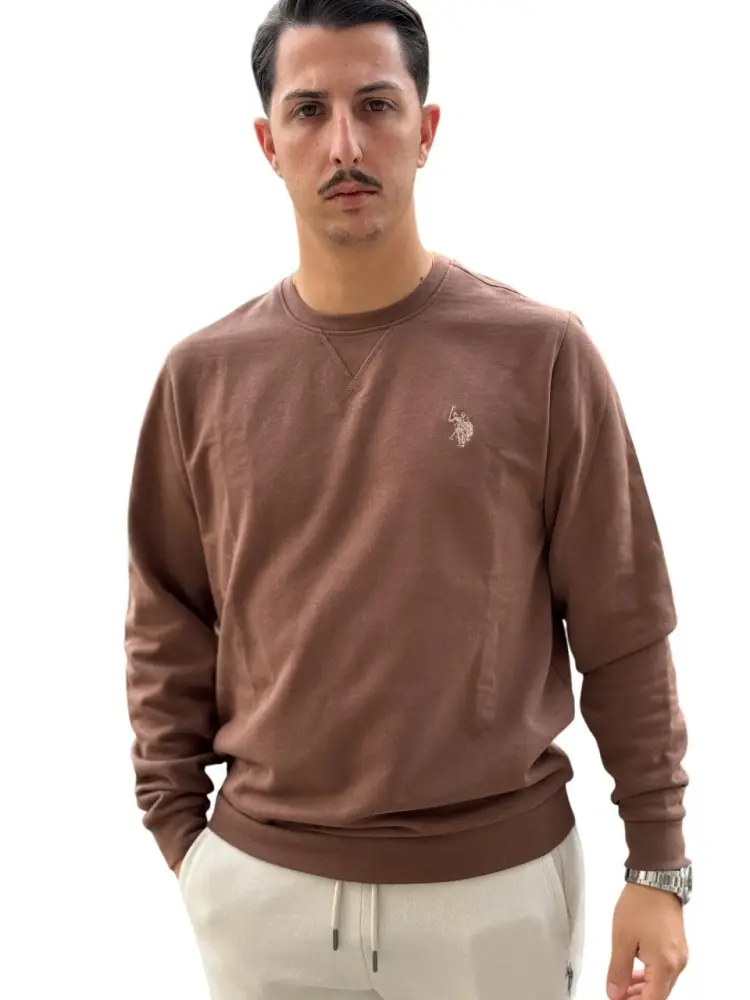 felpa marrone uomo logo sul petto
