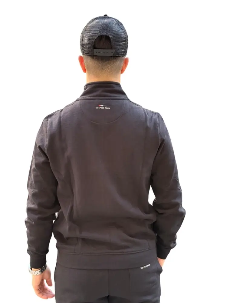 felpa nera uomo logo sul petto miniatura 2