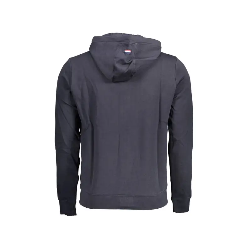 Felpa Uomo Blu con Zip Cappuccio Ricamo Logo miniatura 2