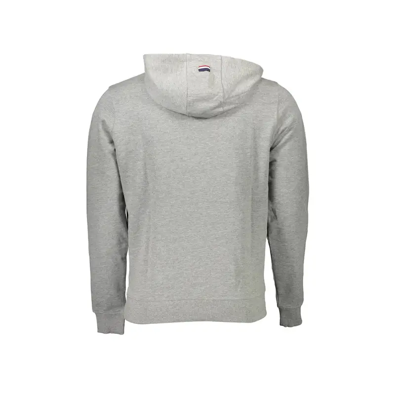 Felpa Uomo Grigia Cappuccio Tascone Centrale Logo Grigio miniatura 2