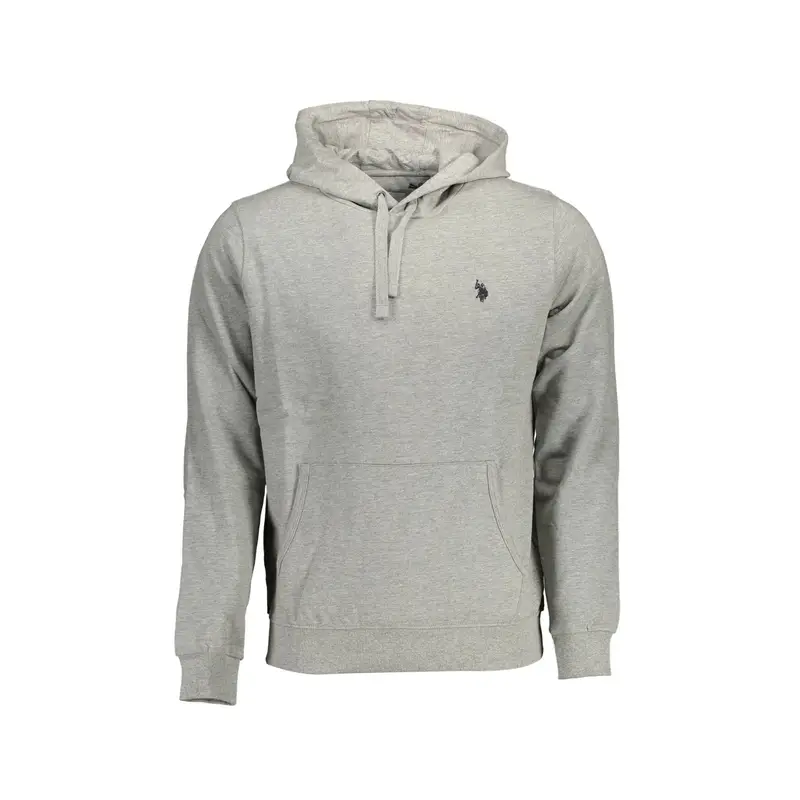 Felpa Uomo Grigia con Cappuccio Logo Grigio