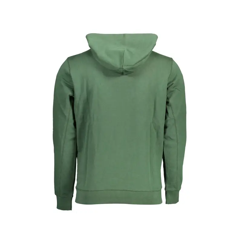 Felpa Uomo Verde Cappuccio Dettagli Contrasto Logo miniatura 2