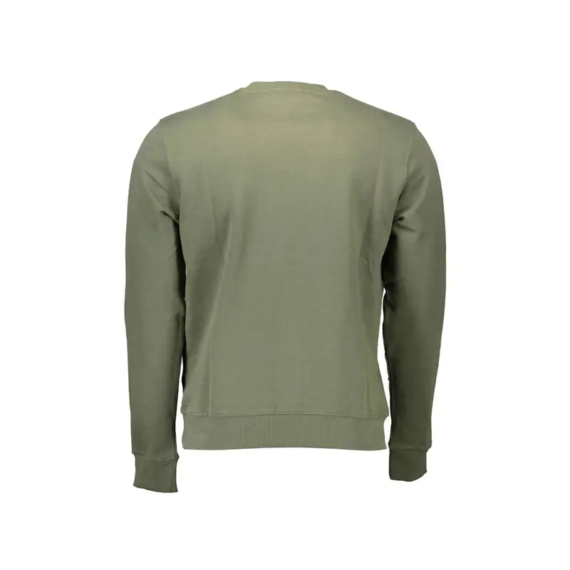 Felpa Uomo Verde Girocollo Stampa Applicazione Logo miniatura 2