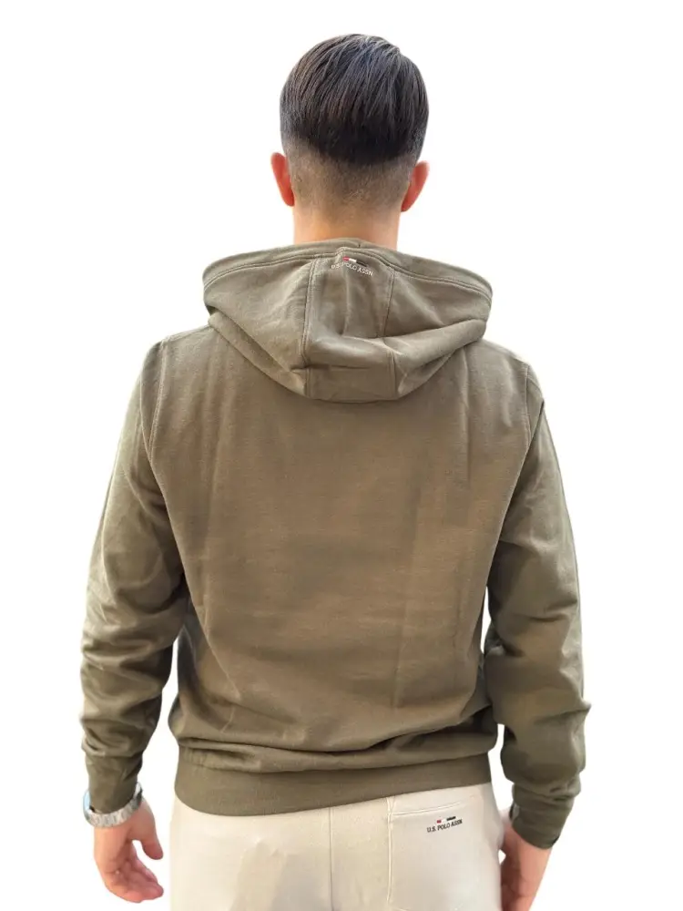 felpa verde bosco uomo logo sul petto miniatura 2