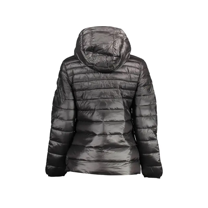 Giubbotto Donna Nero Cappuccio Logo miniatura 2