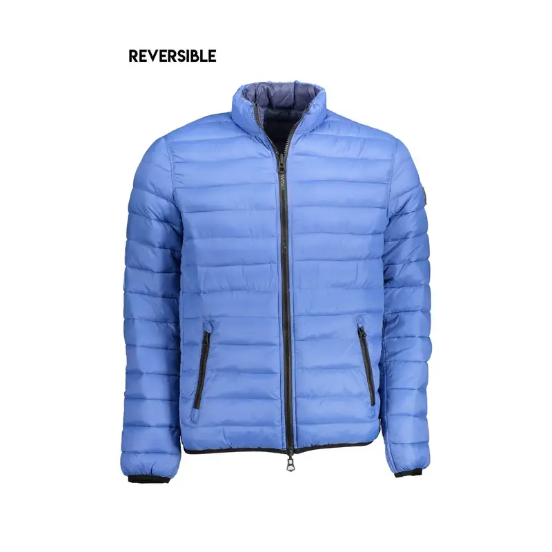 Giubbotto Maniche Lunghe Uomo Blu Dettagli a Contrasto