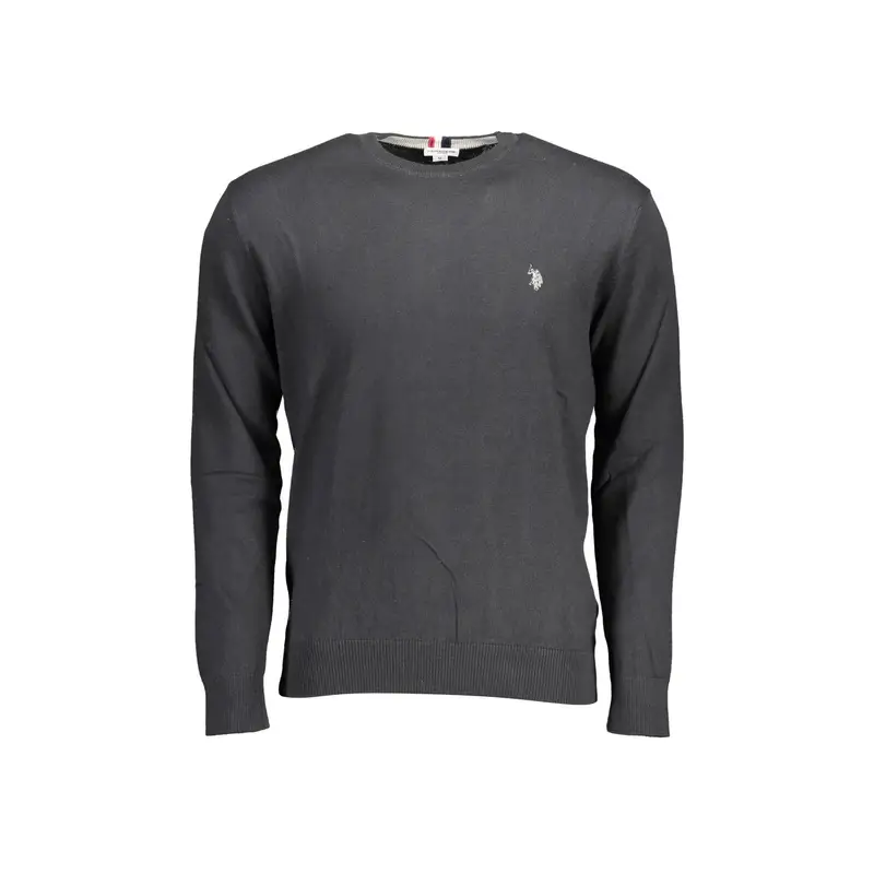 Maglia Uomo Nera Ricamo Nero