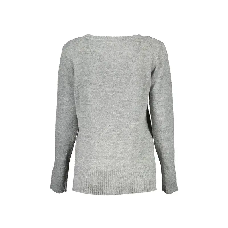 Maglione Donna Argento Scollo a V Logo miniatura 2