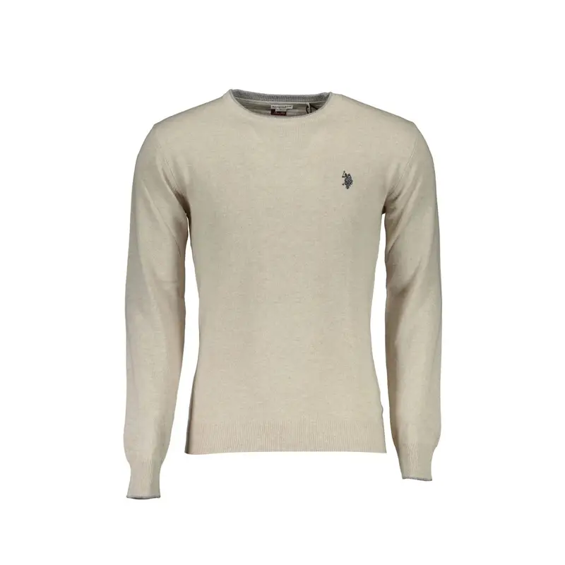 Maglione Uomo Beige Dettagli a Contrasto