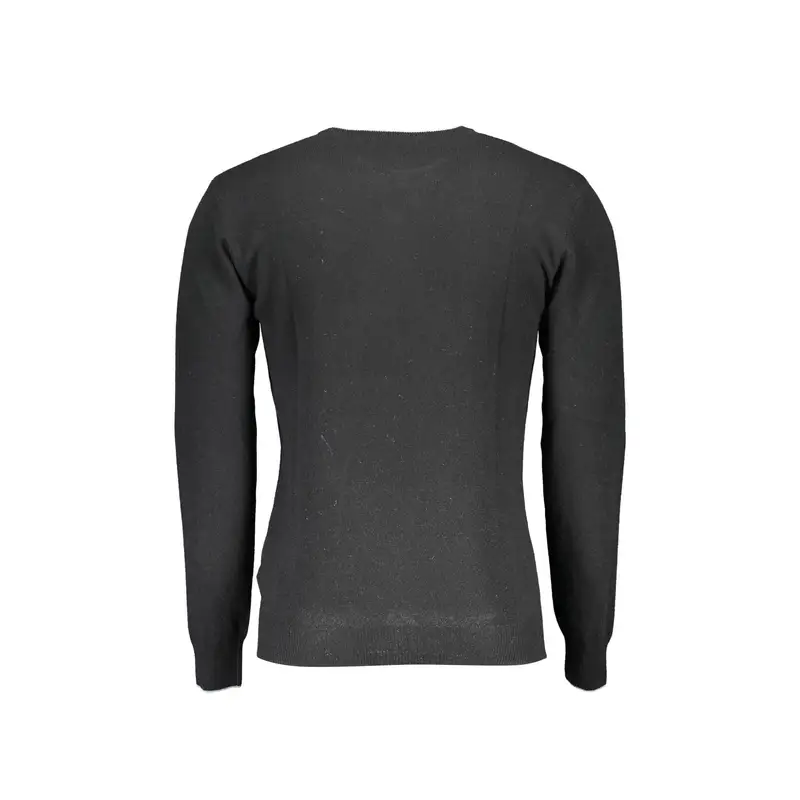 Maglione Uomo Nero Dettagli a Contrasto Logo miniatura 2