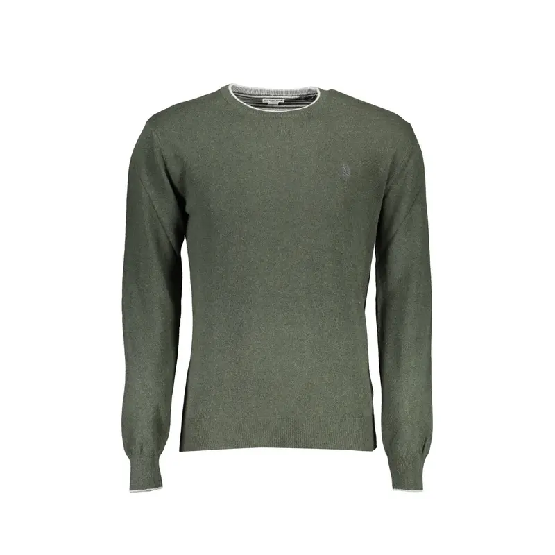Maglione Uomo Verde Dettagli a Contrasto