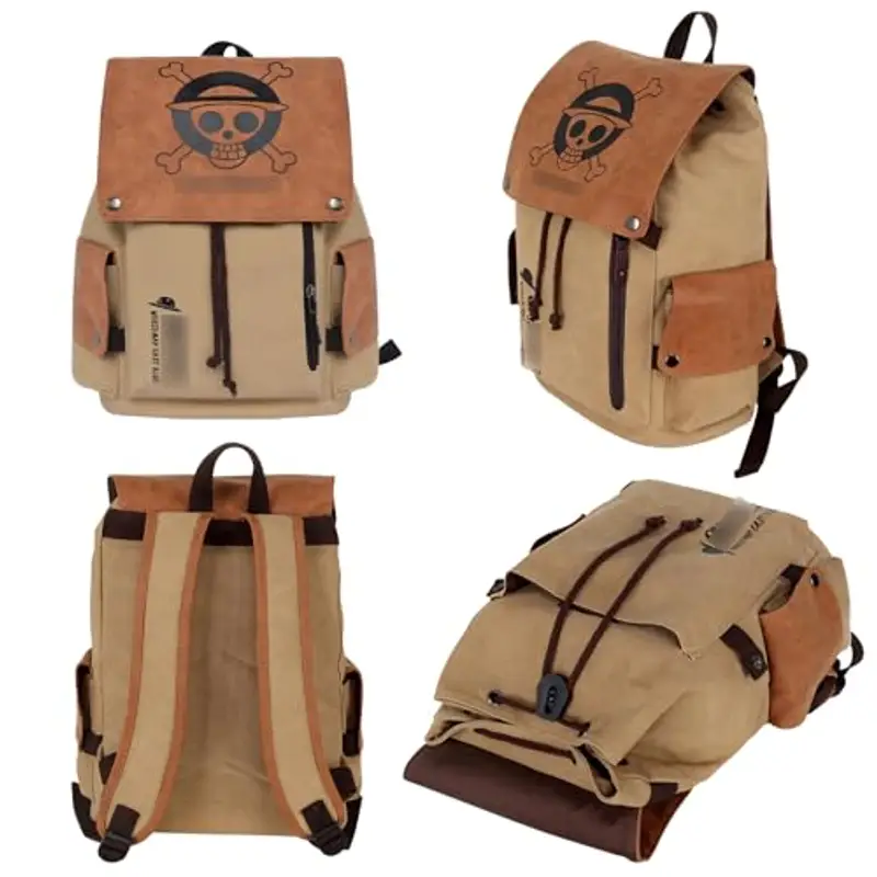 Ubephant Zaino One Piece, Zaino da Scuola per Adolescenti, Zainetto dei Anime Bambini, One Piece Backpack, Z-aino Scolastico a Strato, Grande Capacità Lavoro Z-aino miniatura 2