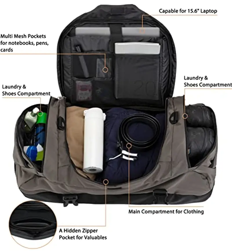 Ubon Borsone da viaggio Grigio 2109689 miniatura 3