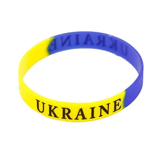 Ucraina Bandiera Bracciale Ucraina Ucraina Braccialetto di gomma Ucraina Supporto Ucraina I Stand con bandiera ucraina
