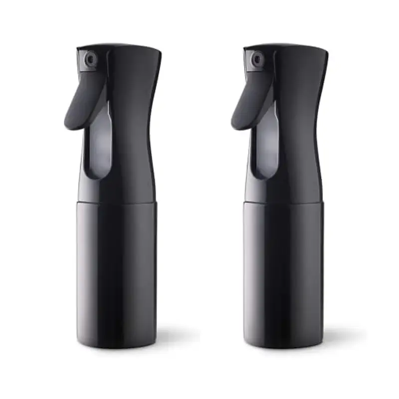 Uervoton Bottigliette Spray, Flacone Spray per Acqua Continua Vuoto, Domare i Capelli al Mattino, Acconciature, Piante, Animali Domestici, Pulizia, Alcol, Flacone Spray per Capelli -160ML Nero * 2