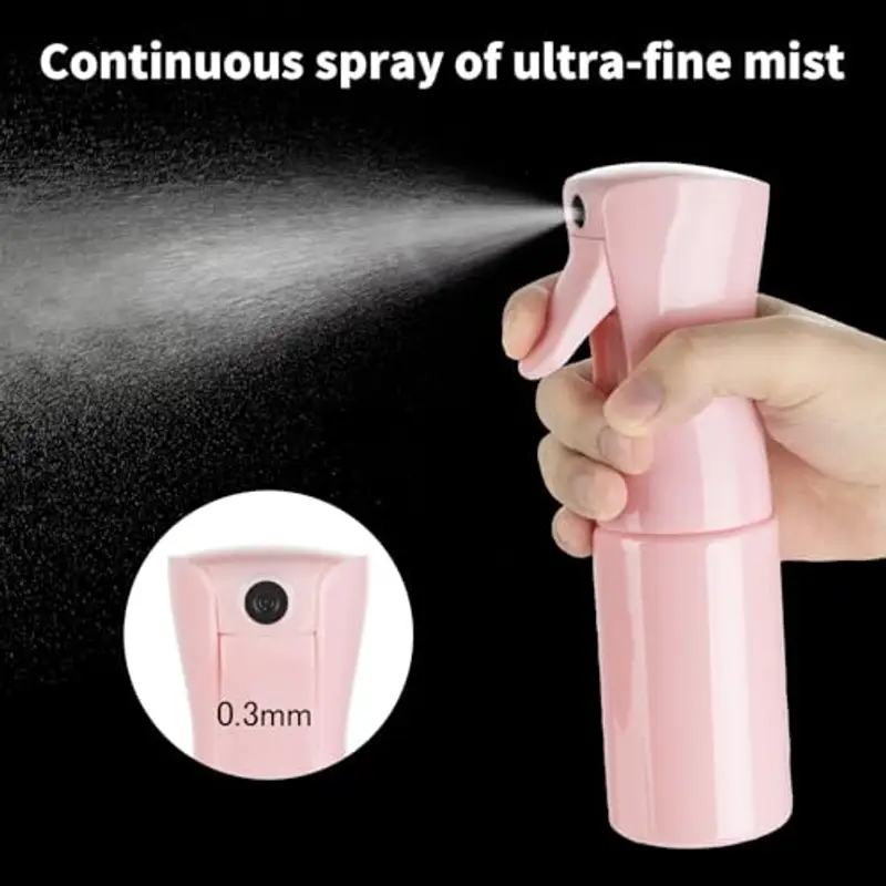 Uervoton Bottigliette Spray, Flacone Spray per Acqua Continua Vuoto, Domare i Capelli al Mattino, Acconciature, Piante, Animali Domestici, Pulizia, Alcol, Flacone Spray per Capelli -160ML Rosa miniatura 2