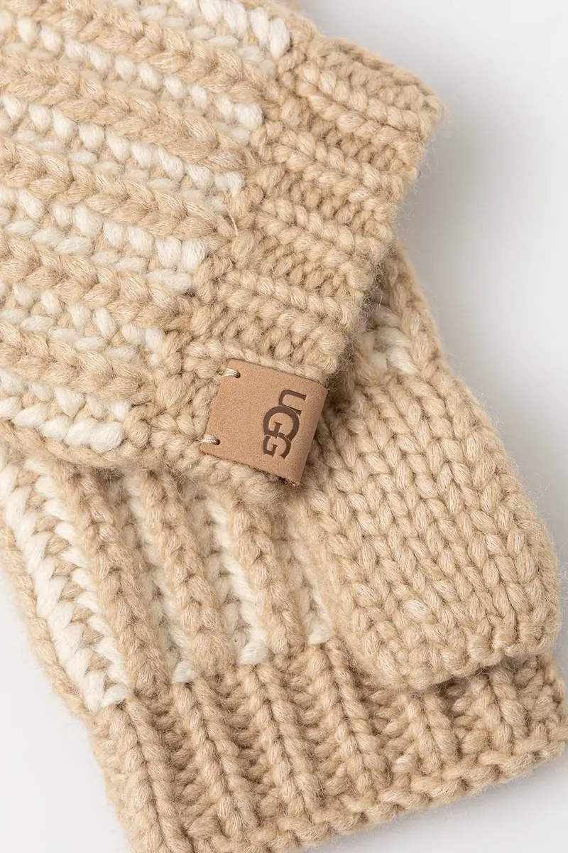 berretto e guanti di lana CHUNKY colore beige 103605 miniatura 5