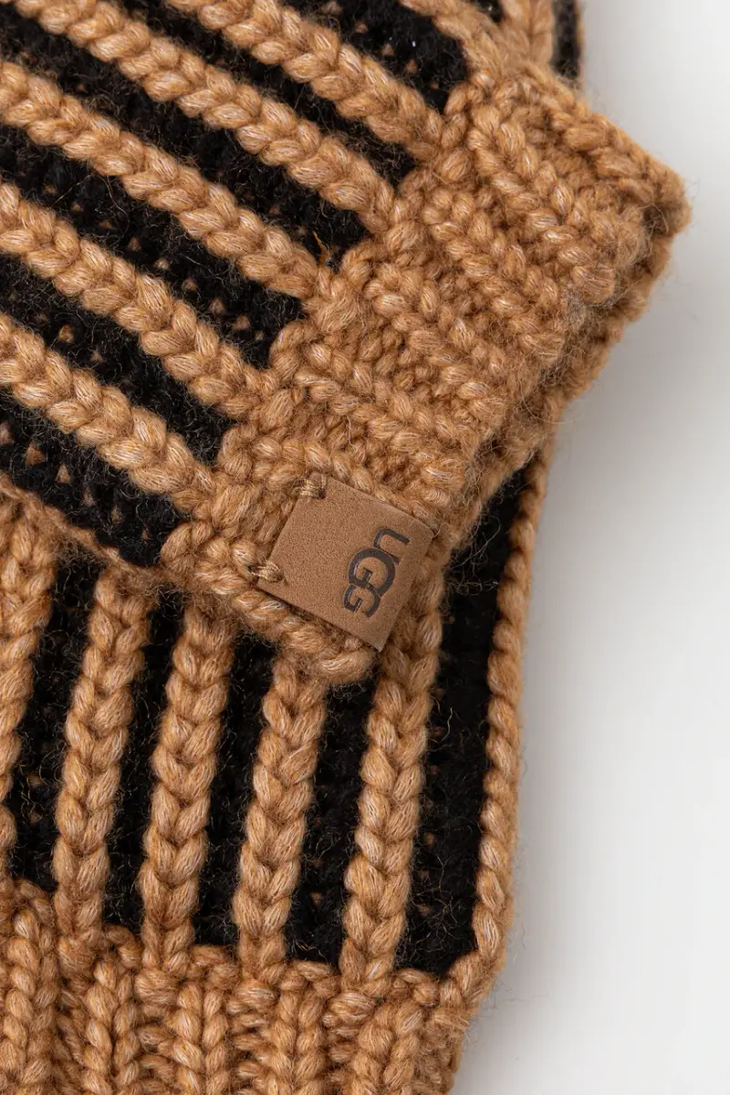 berretto e guanti di lana CHUNKY colore marrone 103605 miniatura 5