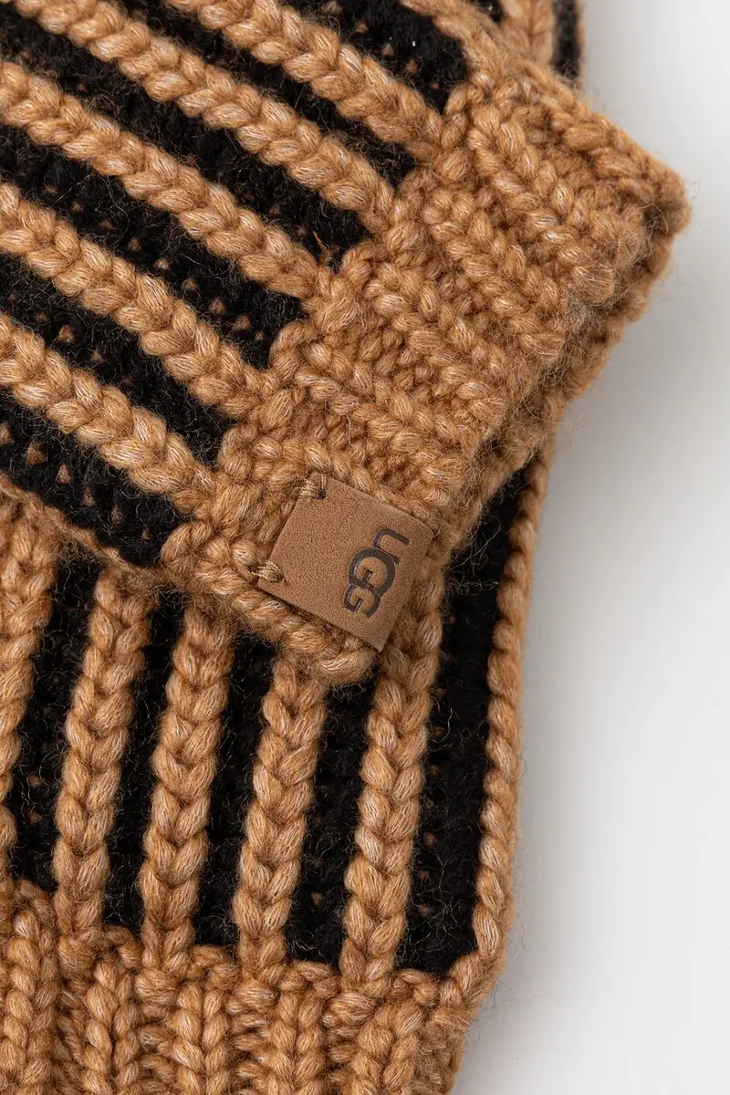 berretto e guanti di lana CHUNKY colore marrone 103605 miniatura 5