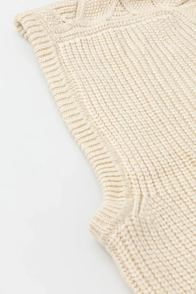 cappuccio in misto lana CABLE colore bianco 102740 Beige miniatura 4