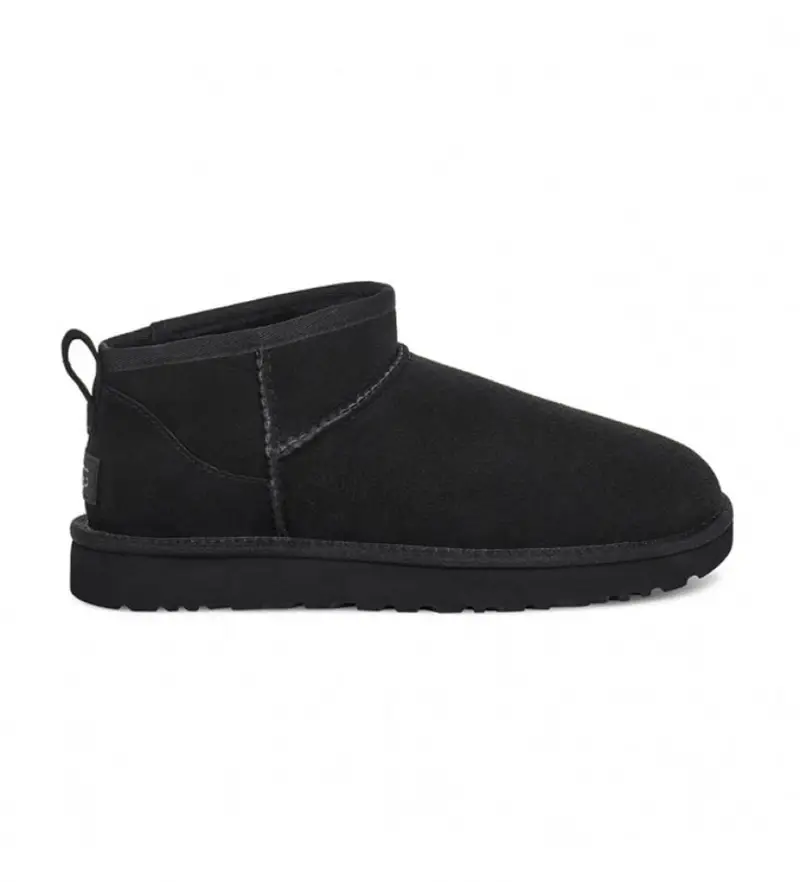 Ugg Stivaletti Classic Ultra Mini in pelle nera per donna