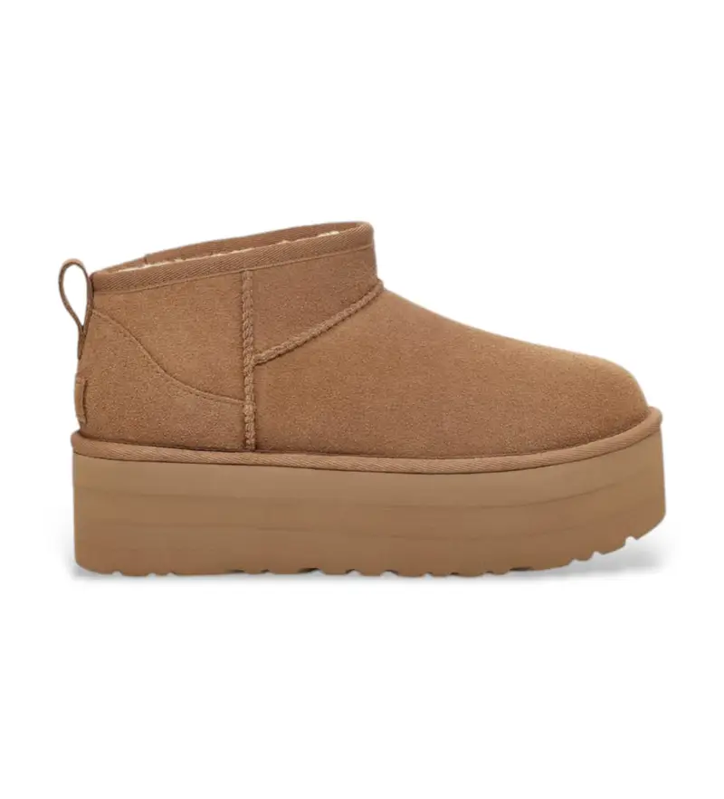 Ugg Stivaletti W Classic Ultra Mini Platform in pelle marrone per