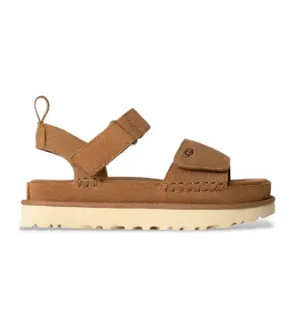 per donna 1136783 Sandali Goldenstar in pelle marrone (36), Basso, Velcro, Casual