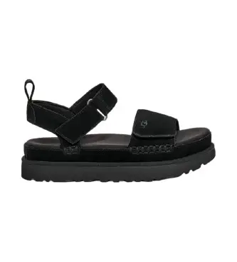 per donna 1136783 Sandali W Goldenstar in pelle nera (36), Nero, 3 a 5cm, Velcro, Casual