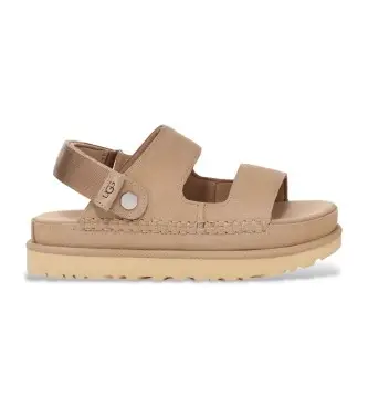 per donna 1167399 Sandali Goldenstar Glide in pelle beige (38), Basso, Velcro, Casual Menta