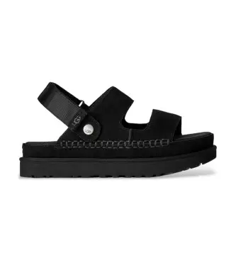 per donna 1167399 Sandali Goldenstar Glide in pelle nera (38), Nero, Basso, Camoscio, Velcro, Casual