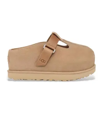 per donna 1167550 Zoccoli Goldenstar Hi Clog in pelle beige (41), Basso, Velcro, Casual