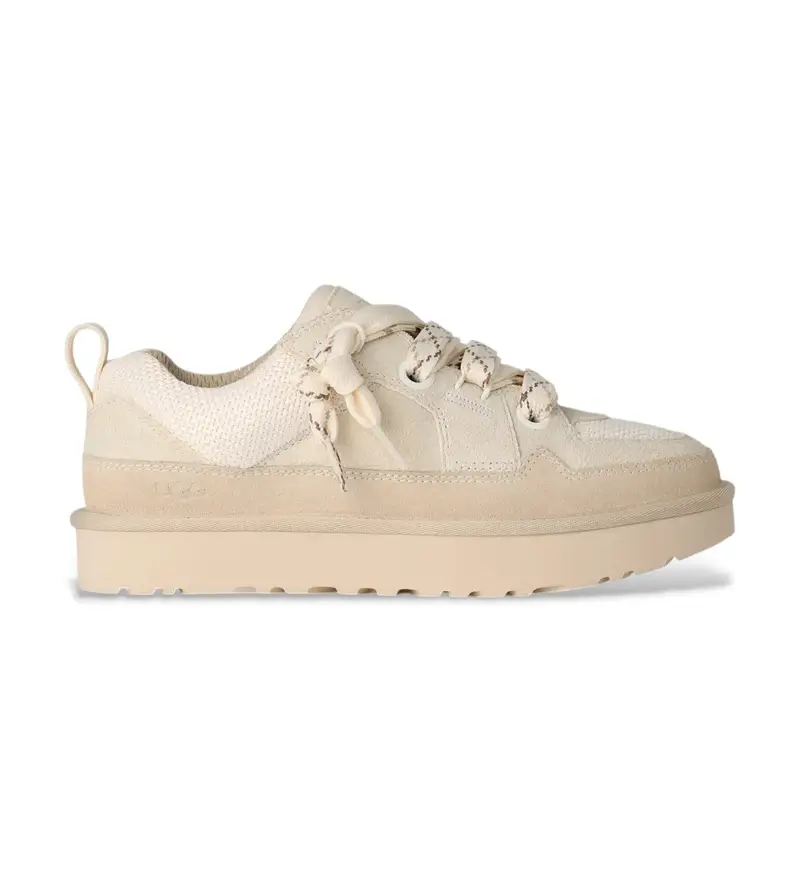 per donna 1168890 Sneakers Lo Lowmel in pelle beige (36), Basso, 1 a 3 cm, Stringhe, Casual