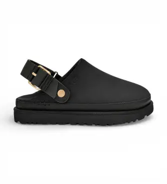 per donna 1169590 Zoccoli in pelle nera Goldenstar Villa (36), Nero, Basso, Fibbia, Casual Menta