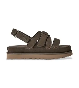 per donna 1175122 Sandali Goldenstar Gleam in pelle marrone (38), Basso, Camoscio, Velcro, Casual